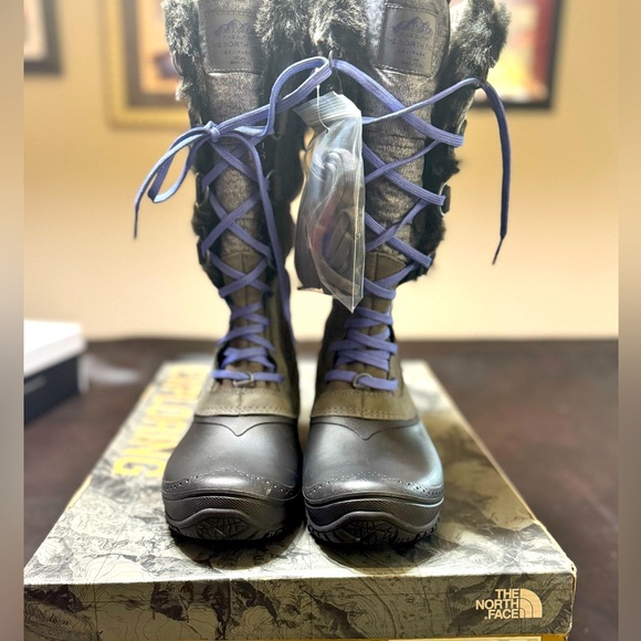 The North Face Dark Plum Kitten/Grey Deep Wisteria Tall Insulated Lace-Up Boots - Picture 1 of 5